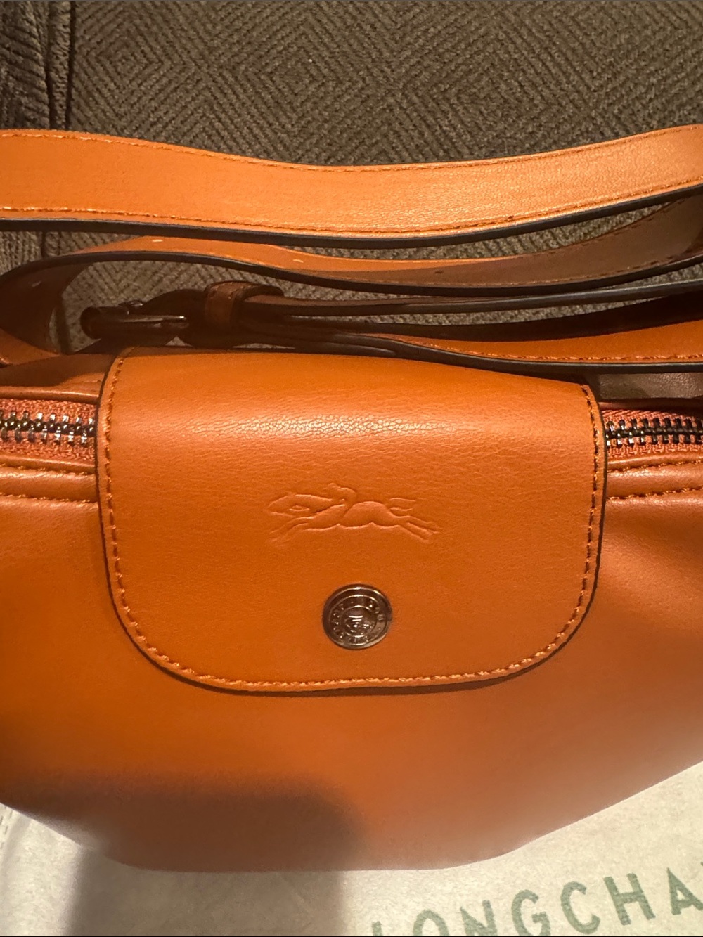 Longchamp Brown Leather Shoulder Bag - Picture 2 of 4